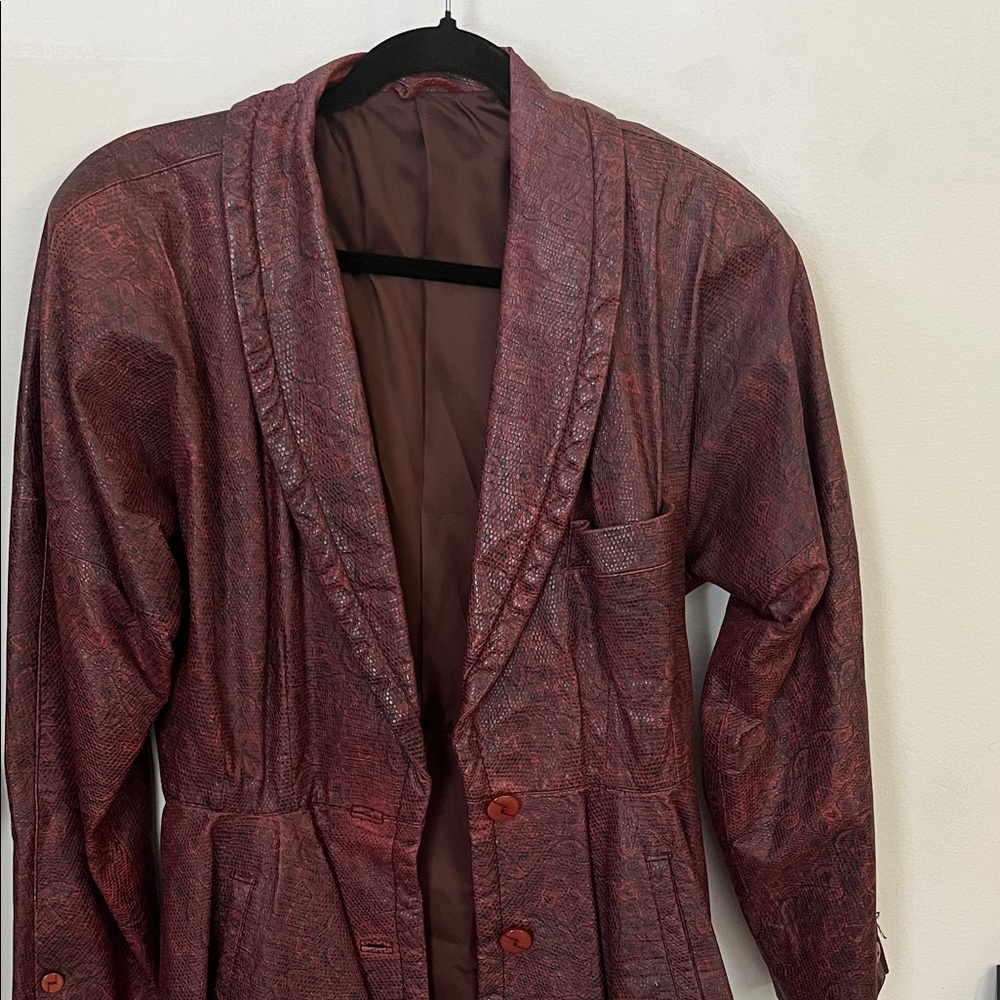 Vintage Red Textured Blazer